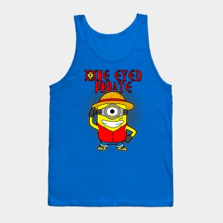 Funny Cute One Eyed Pirate Cartoon Parody For Anime Manga Lovers Tank Top